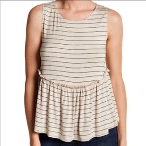Max Estudio Striped Peplum Tank top